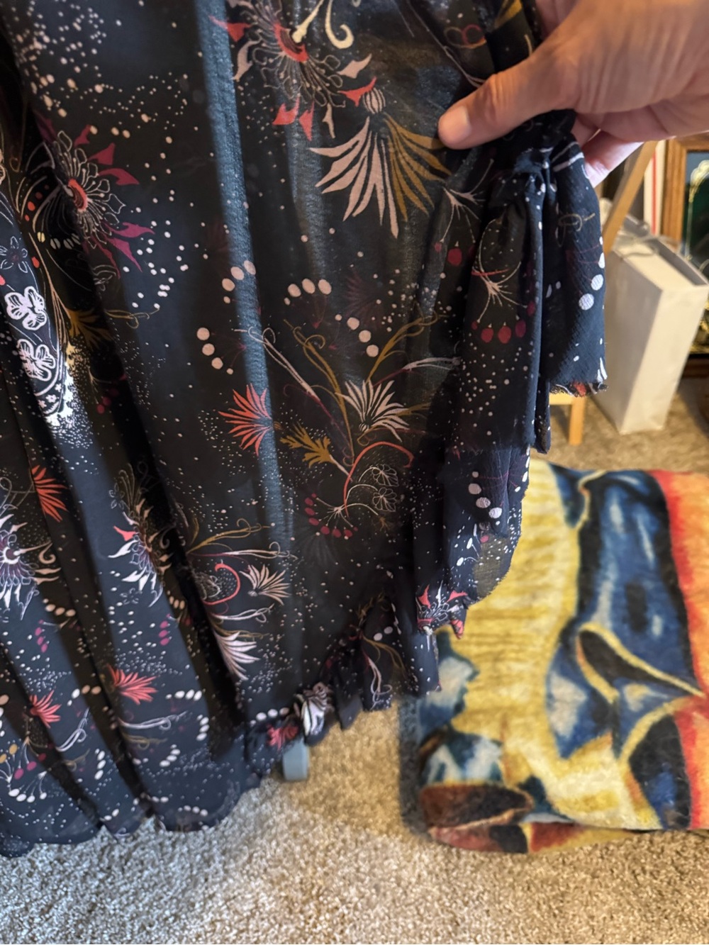 Free People Beaded Floral Maxi high low dress S Small - Picture 4 of 7